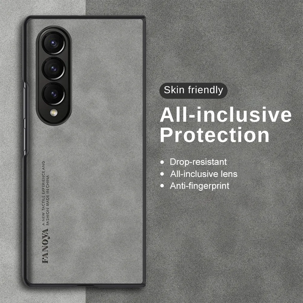 2024 Muslimah Nappc. C. C. C. C. 3 Custodia Protettiva Per Fotocamera In Pelle Di Montone Per Samsung Galaxy Z Fold 4 5G Fold4 Sumsung Zfold 3 Fold3 7