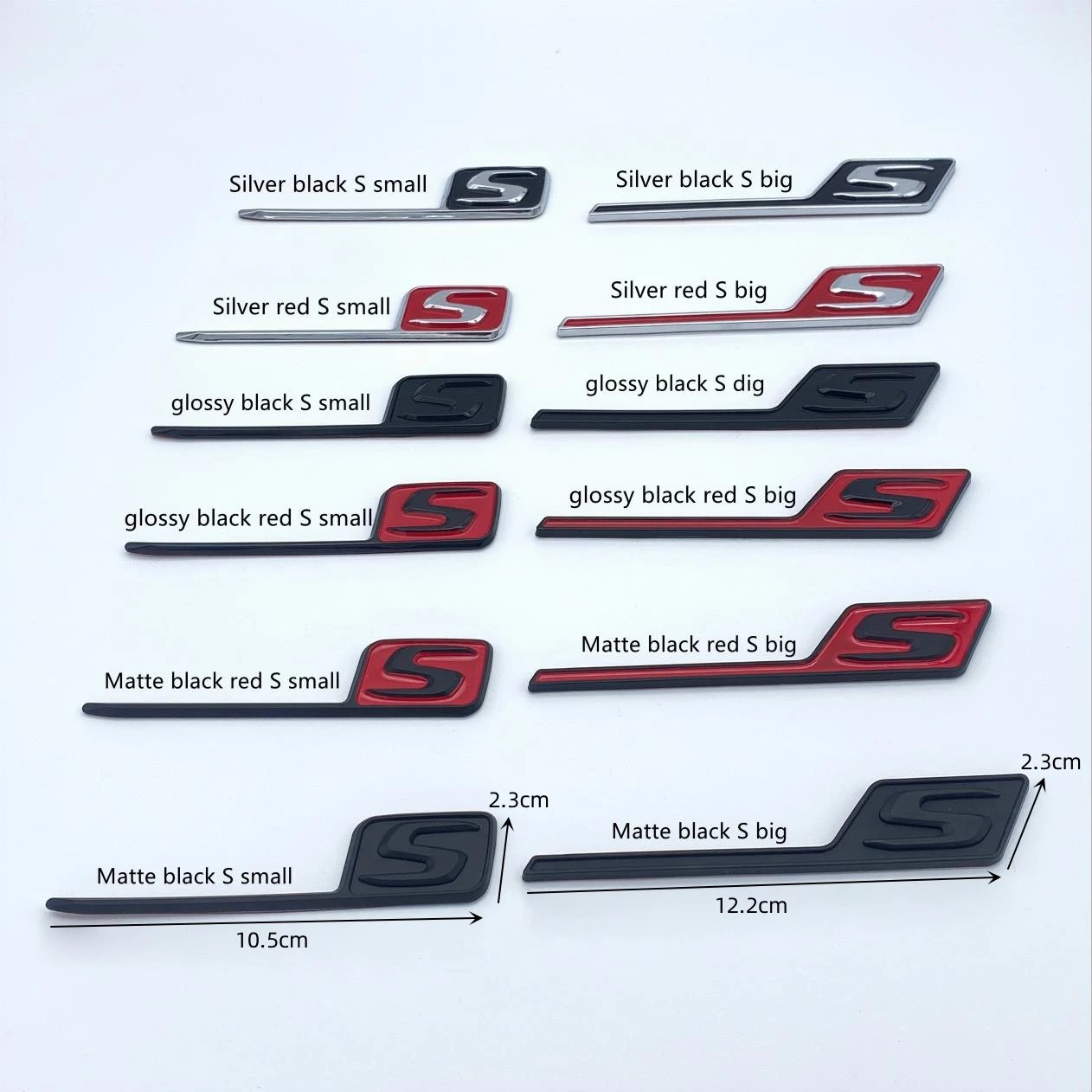 ABS S 배지 엠블럼 자동차 트렁크 스티커 S E63S C63S GLC63S GLE63S GLS63S GTS GT43S GTR GT53 GT50 CLA45S 실버 옐로우 블랙