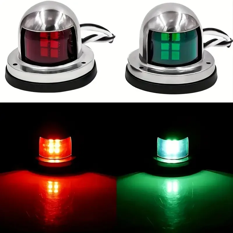 Marine LED Navigation Lights Red Green Sailing Lamp 12V 2pcs Warning Signal Light Stainless Steel Waterproof for boat Yacht 2pcs set for general tv maintenance accessory light strip 32 inch 9 light 590mm yh 32c 0d35 590x15 9led ver111