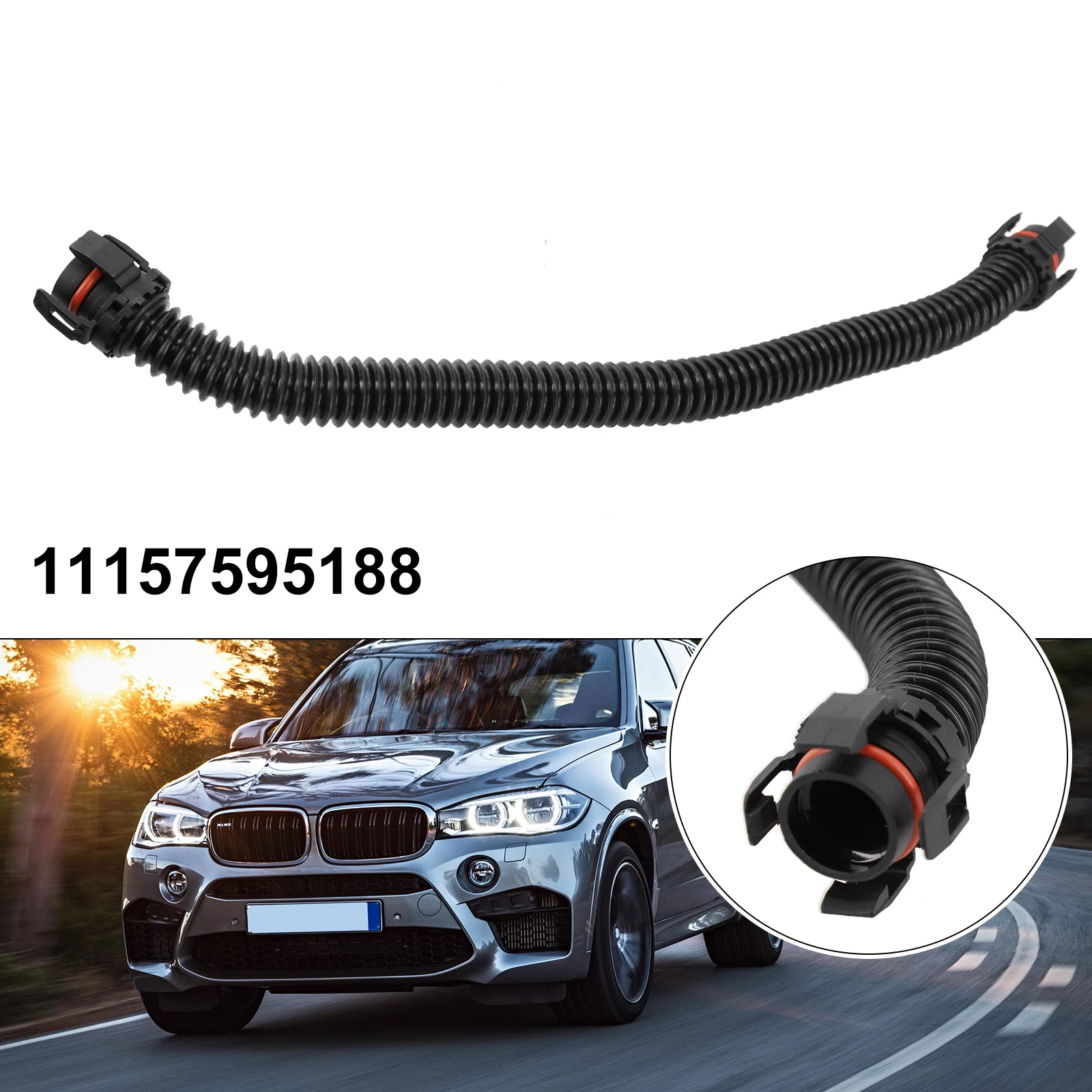 Engine Crankcase Breather Hose Replacement Vehicle 11157595188 Black Parts Fits For BMW E70 E71 X 5 X6 M Durable