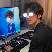 Halloween Funny Detective Conan Cosplay Led Light-Emitting Glasses Props Adult Children Conan Performance Props Toys Gift 1