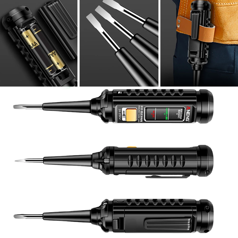 Voltage Detection Pen 24-250V Professional AC Highlight Color Light Electrician Screwdriver NCV Electricity Electrical Tools