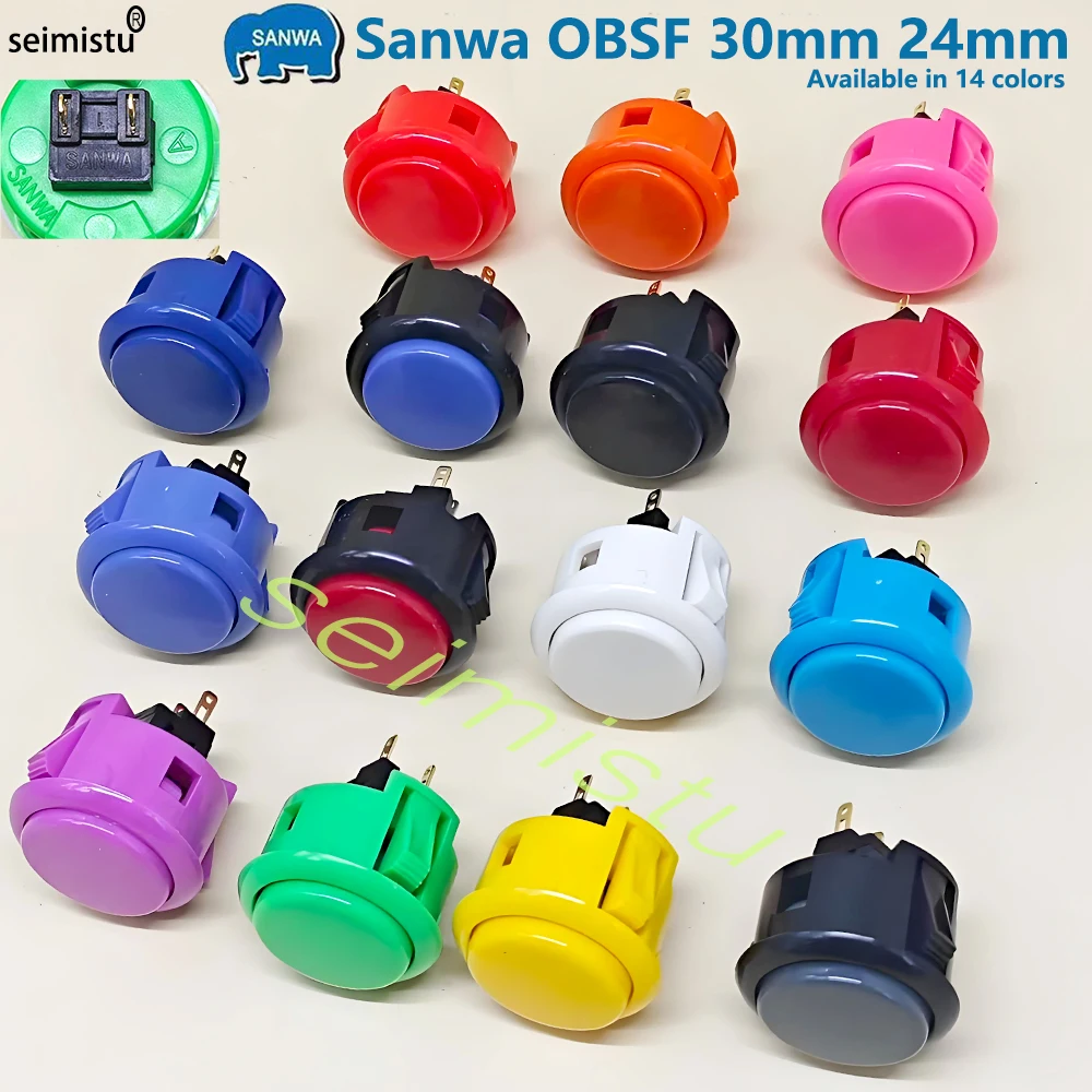 Arcade Push Button 1pcs Original sanwa OBSF 30 obsf24 24mm 30mm Switch Nintendo MAME raspberry pi Replacement