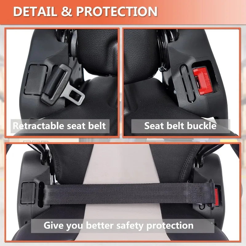 Suspension Seat, Highback Low  Slide Rails, Armrests Shock Absorber Heavy Duty Seat for Toro Forklift Mower Excavator Harvester 6