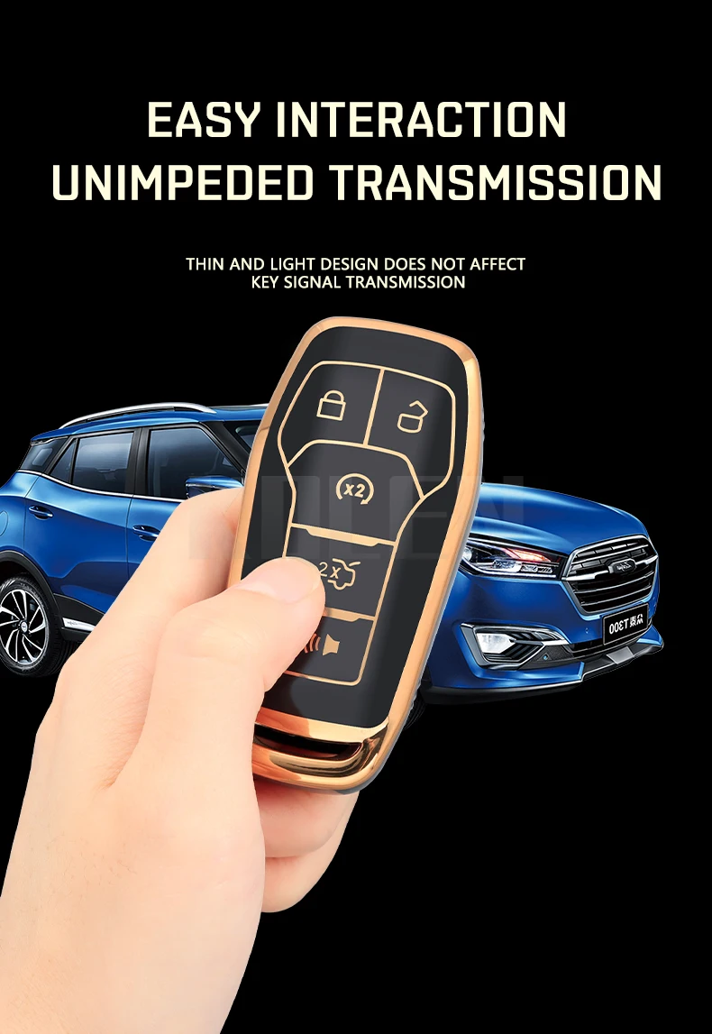 TPU Car Remote Key Case Cover Fob per Ford Fusion Mondeo Mustang F-150 Explorer Edge 5 pulsanti Protector Shell Bag accessori 13 TPU Car Remote Key Case Cover Fob per Ford Fusion Mondeo Mustang F-150 Explorer Edge 5 pulsanti Protector Shell Bag accessori - S2da7715fdd364597ac557845b254e5aat