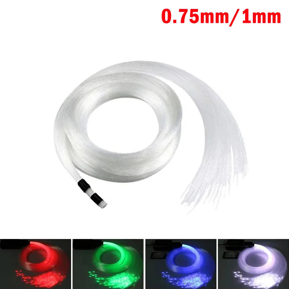 0.5～4 Meter 0.75mm 1mm End Glow PMMA Fiber Optic Cable For LED Light Engine Car Home DIY LED Star Ceiling Light fiber optic cable,fiber optic ceiling kit