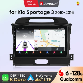 Junsun Qualcomm chip 8 núcleos Android13 Radio de coche para KIA Sportage 3 2010-2016 inalámbrico CarPlay Autoradio estéreo pantalla HD 1