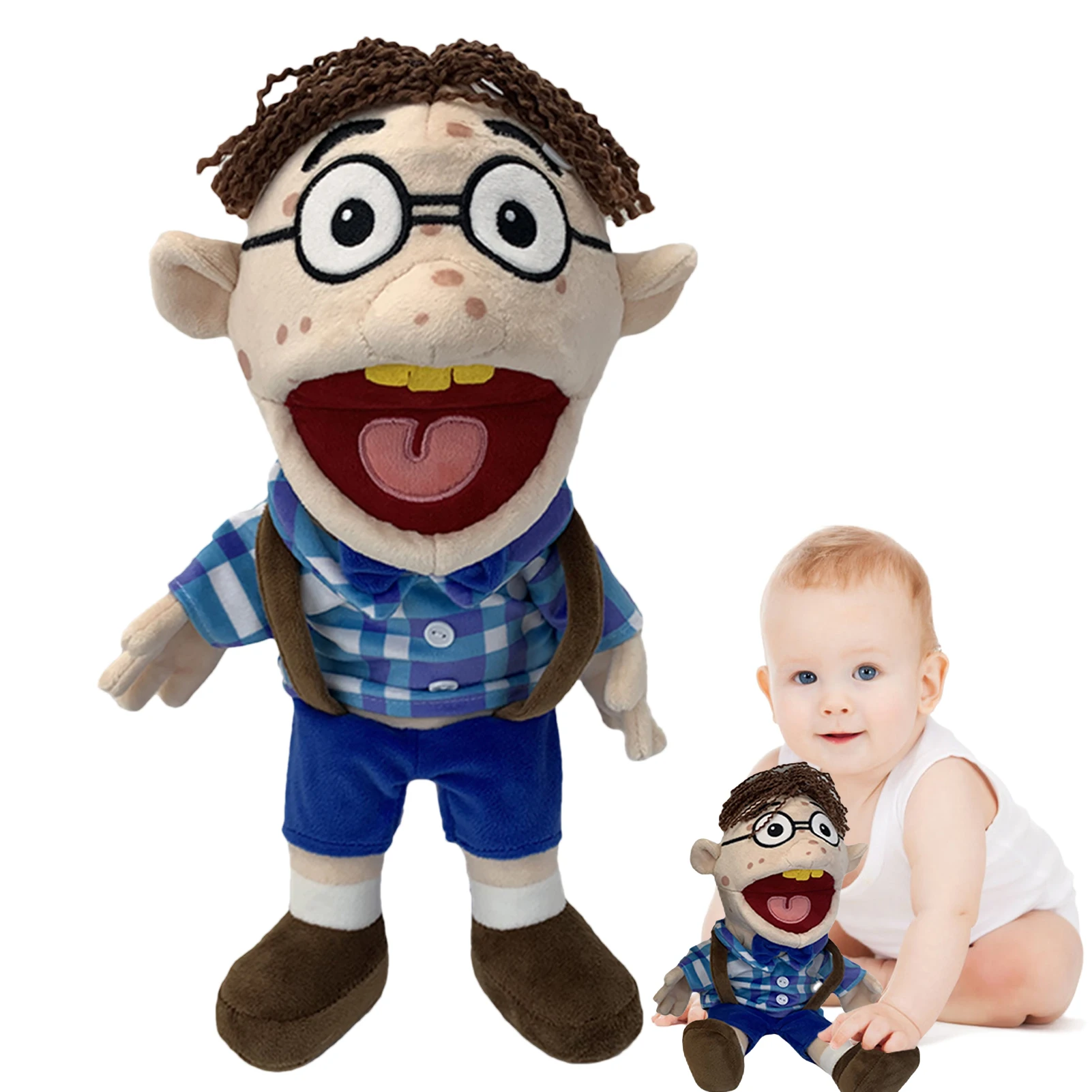 17In Jeffy Puppet Soft Plush Toy Hand Puppet Prank Puppet With