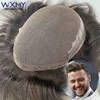 Clearance Q6 Toupee Man Wig Male Hair Prosthesis French Lace & Pu Base Men's Wig Hair System 100% Natural Human Hair Wig For Men 1