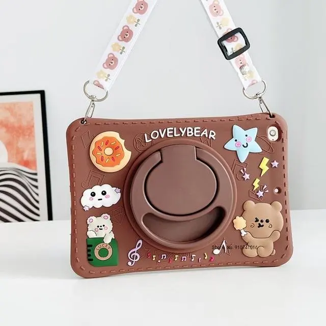 Kids Safe Silicon Tablet Case with Astronaut Design and Built-in Stand