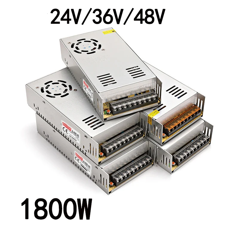 

1800W Switching power supply AC 110V 220V TO DC 48V 36V 24V 12V power transformer high power monitoring LED DC power supply