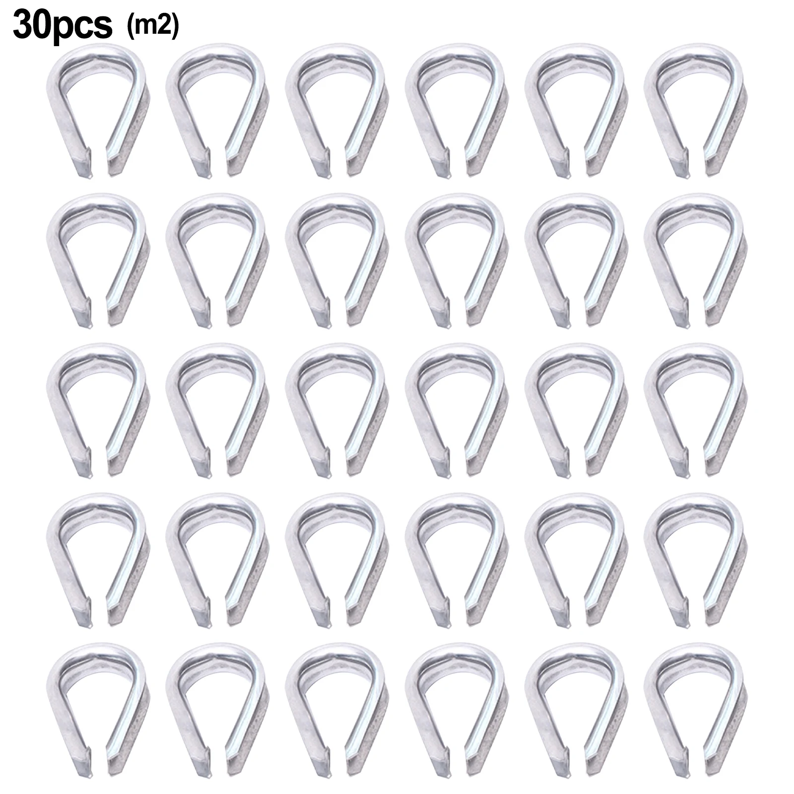 

M2/m3/m4/m6/m8 Wire Rope Clamps 30pcs Hanging Flags Rigging Rope Silver Temporary Guardrail System High Quality