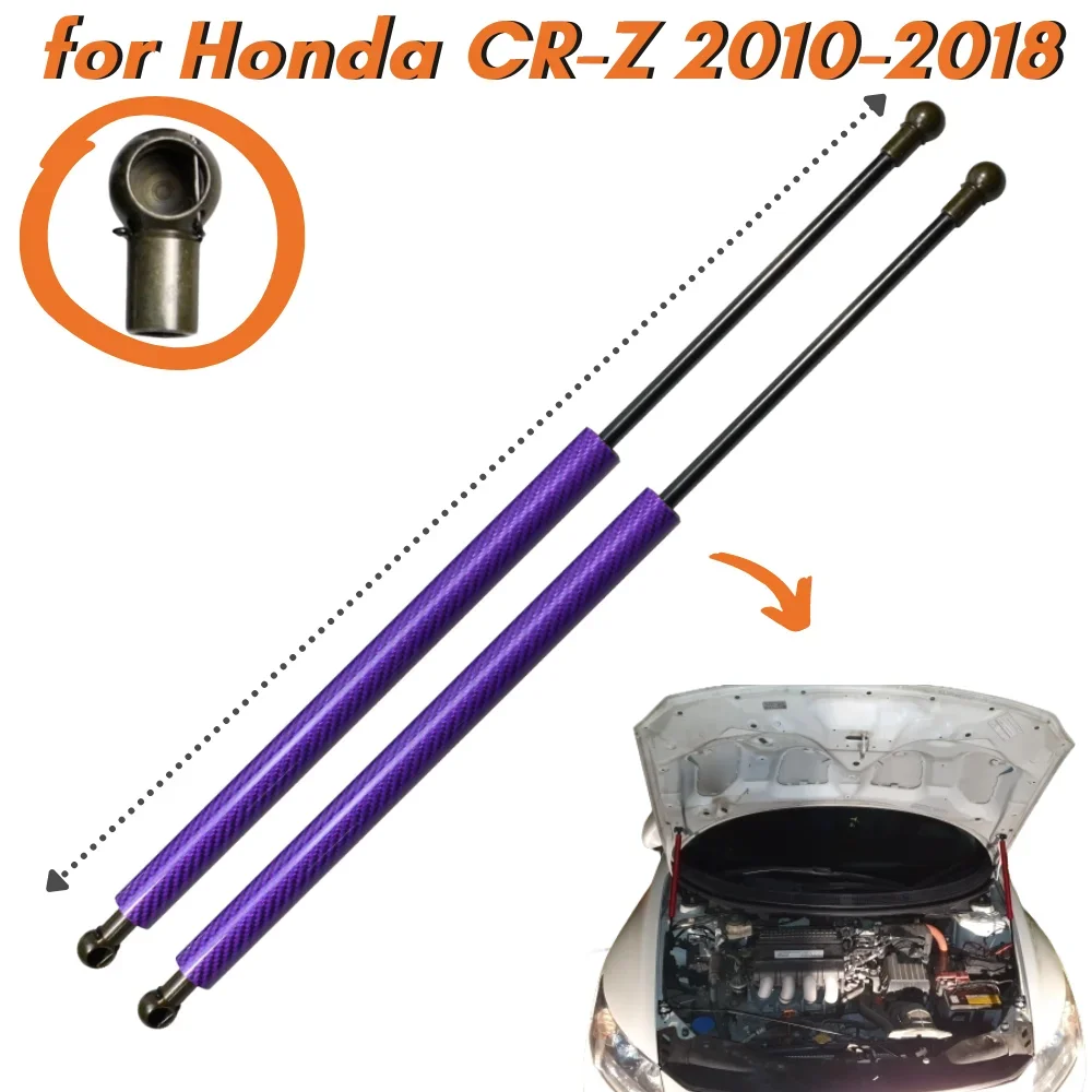 

Qty(2) Hood Struts for Honda CR-Z 2010-2018 Front Bonnet Carbon Fiber Gas Springs Lift Supports Shock Absorbers Dampers Arm Bars