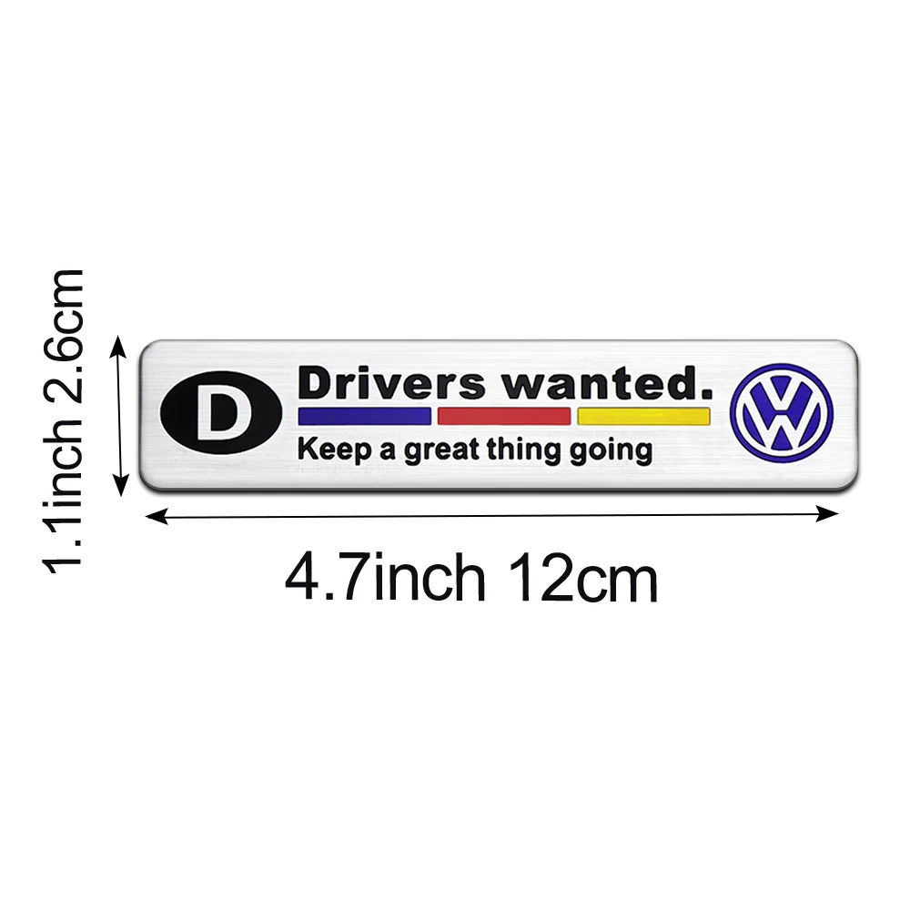 Aluminum Car Side Fender Stickers Alloy Badge Auto Rear Trunk Decals For Volkswagen VW Golf MK6 8 Polo Passat Beetle R Line