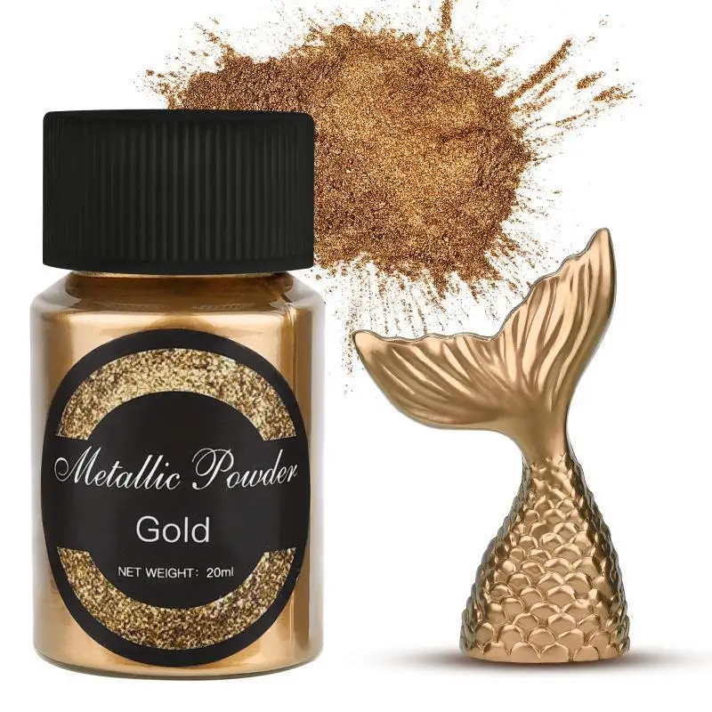 20 ml Schimmerndes Metallisches Gold-Silber Farbpigment Perlglanz-Farbstoff Perlpigment für UV-Harz Epoxidharz Farbe Schmuckherstellung – Detail 2