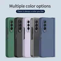 Phone Case For Samsung Galaxy Z Fold 6 5 4 3 5G With Pen Slot Holder For S Pen Hinge Plastic Cover With Front Screen Glass 1