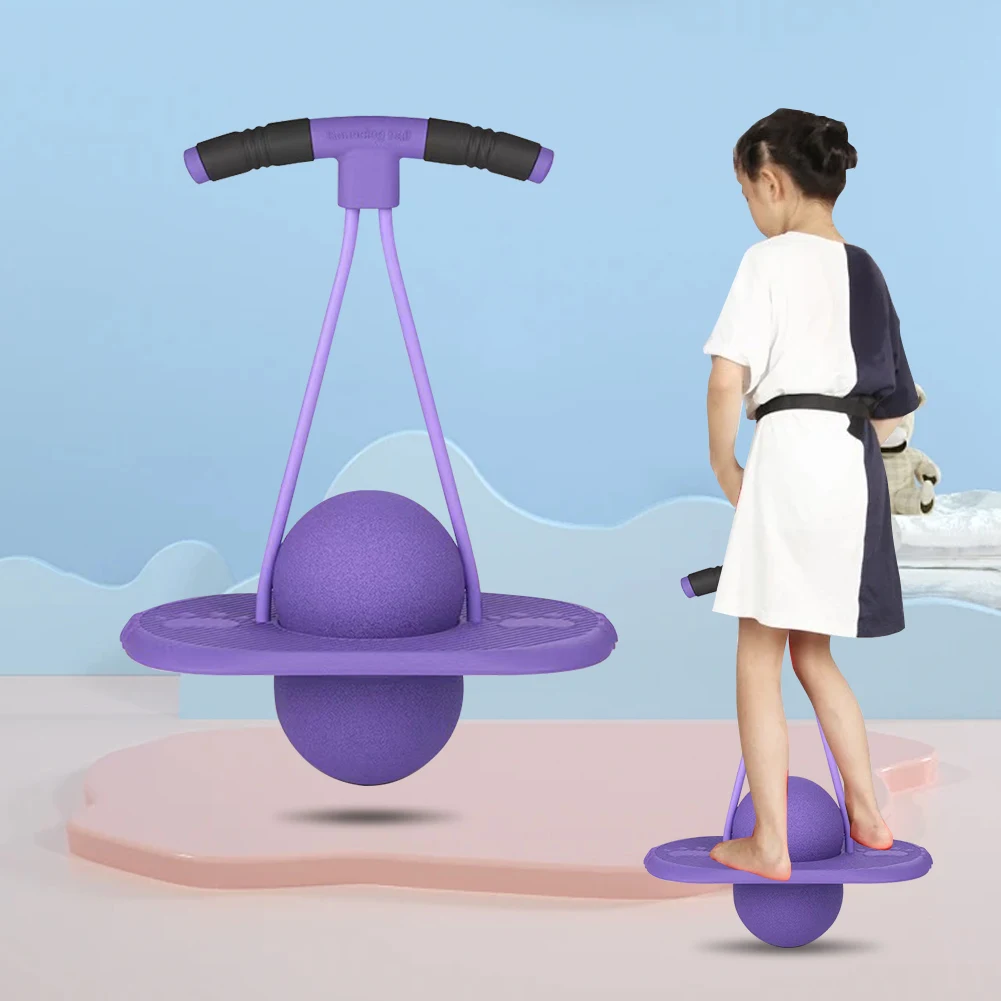 Children Bouncing Ball Jumping Ball with Handle Child Exercise Toy Non Slip Grow Taller Balance Toy for Indoor Outdoor Play