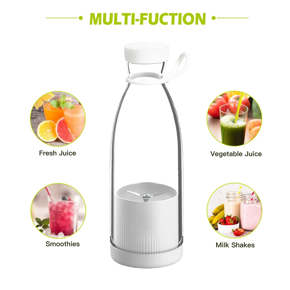 Portable Mini Fruit Juicer Cup 400ml 150W Squeezer Electr Mixer USB  Charging 2 Blades Vegetable Juicer Blender Mixer Milkshake - AliExpress