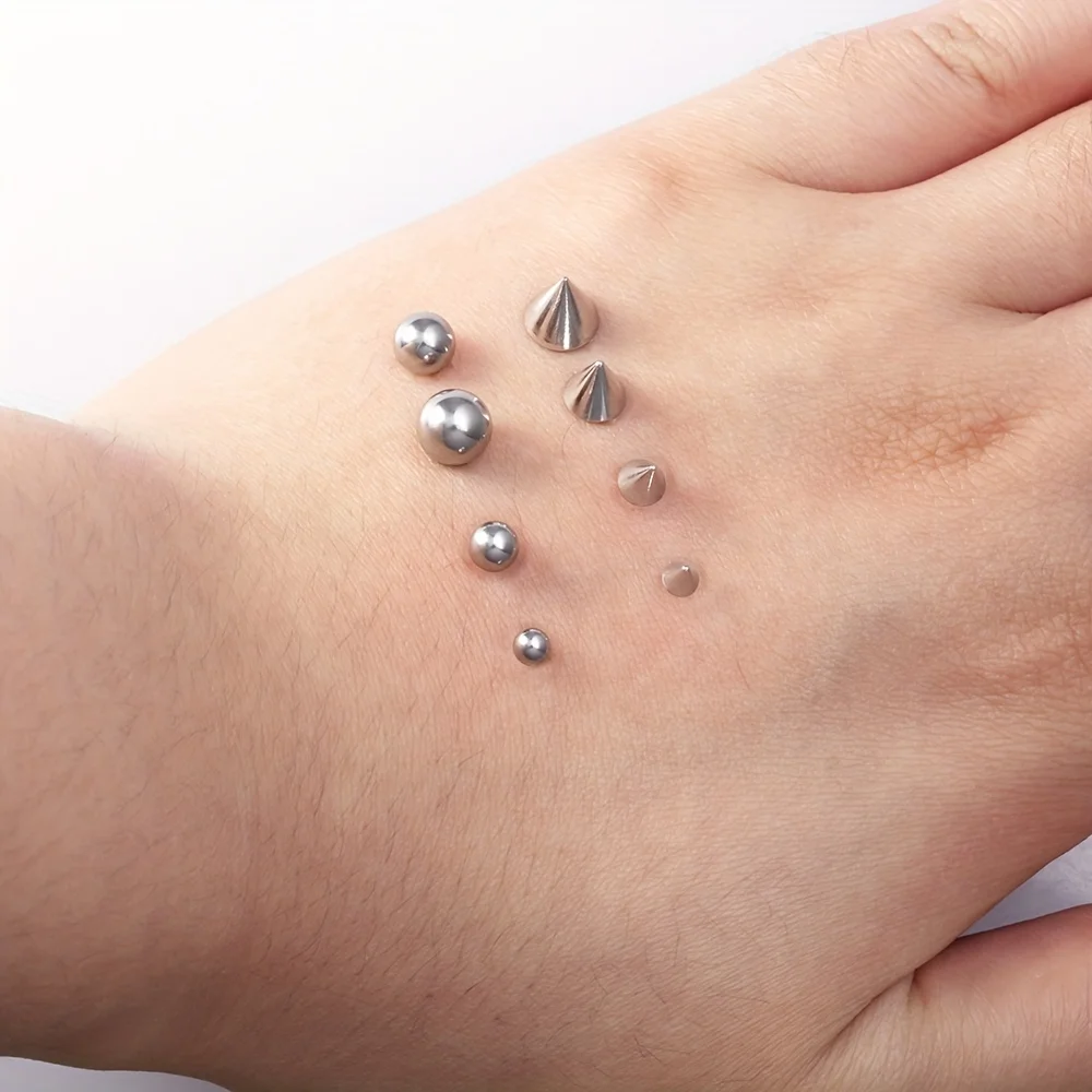 Sticker Fake Piercing Eyebow Non-Piercing Belly Nose Ring Lip Stud Earring Dermal Anchor Top body jewelry 1set