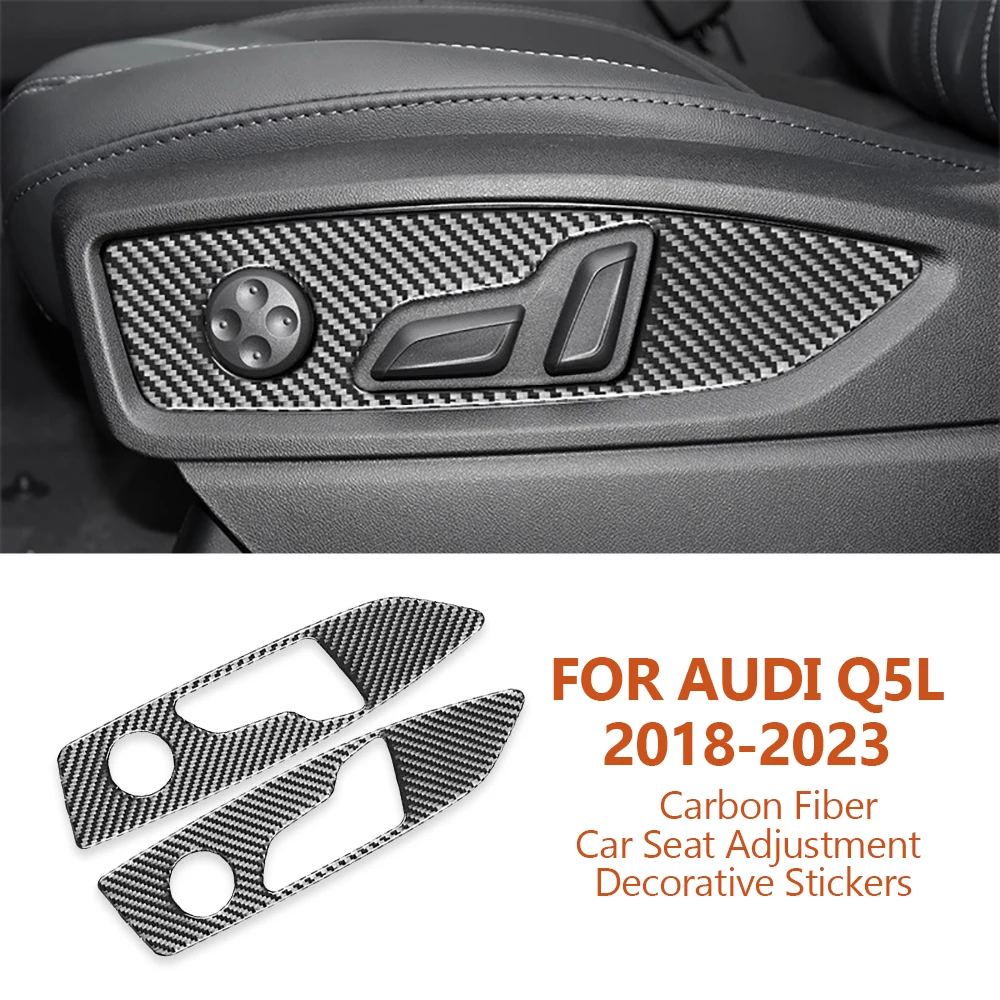 

For Audi Q5L 2018-2023 Handmade Carbon Fiber Car Seat Adjustment Panel Decorative Stickers Auto Interior Modification Accesorios