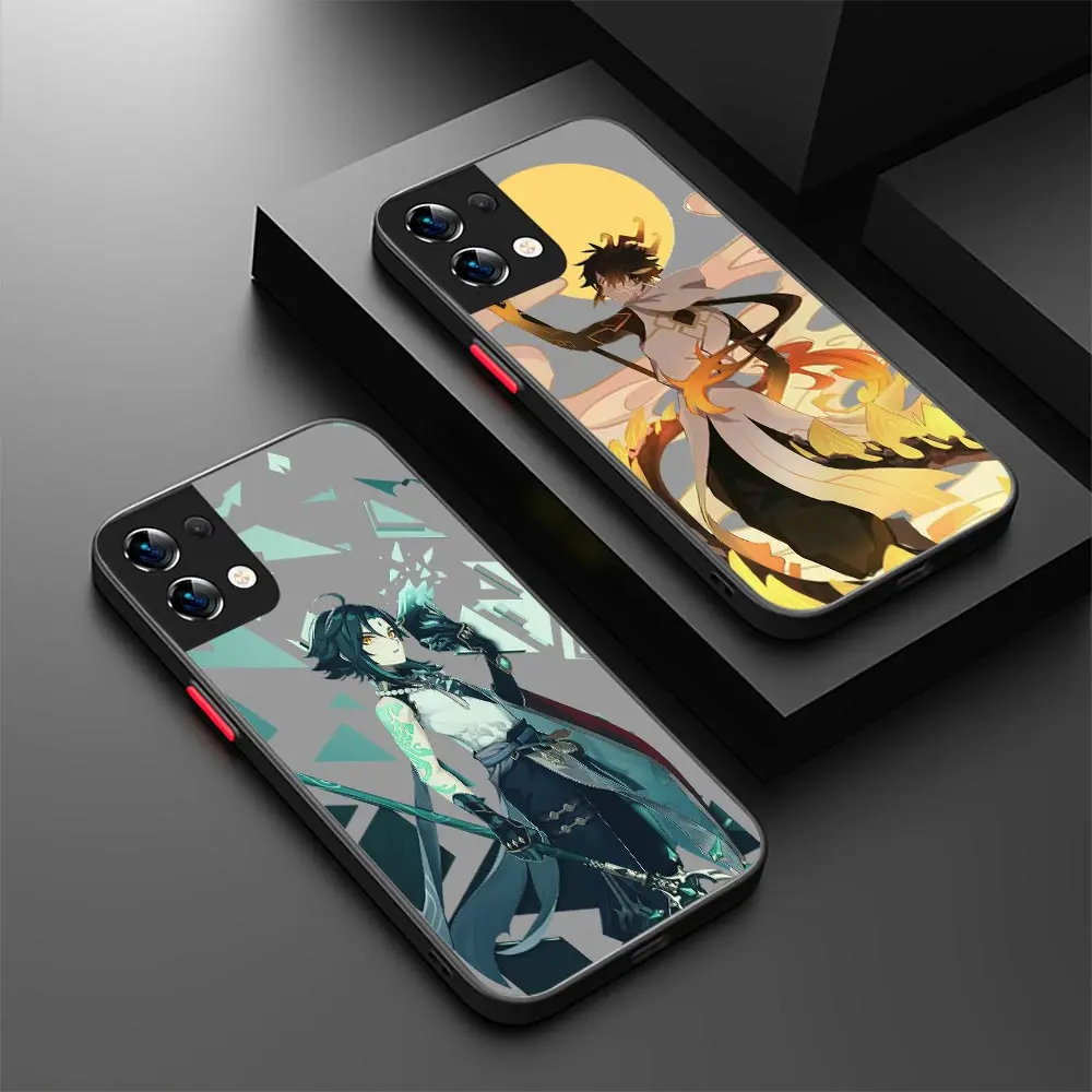 

Cartoon Genshin Impact Anime Matte Case for OPPO A95 A94 A93 A92 A92S A78 A74 A73 A72 A57 A55 A54 A53 A17 A16 A15 5G Case Cover