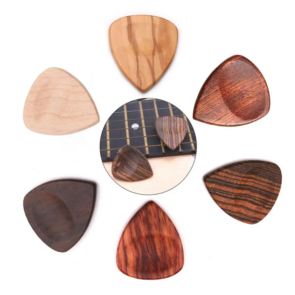 Wooden Acoustic Guitar Picks Red Wood Rosewood Colors Hand Sanded And Polished Excellent For Bass Part Pick Accessories Premium