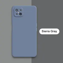Square Liquid Silicone 360° Shockproof Soft Phone Cover - Camera Protective Case, Phone Accessories for OPPO A92s 5G (Sierra Gray)