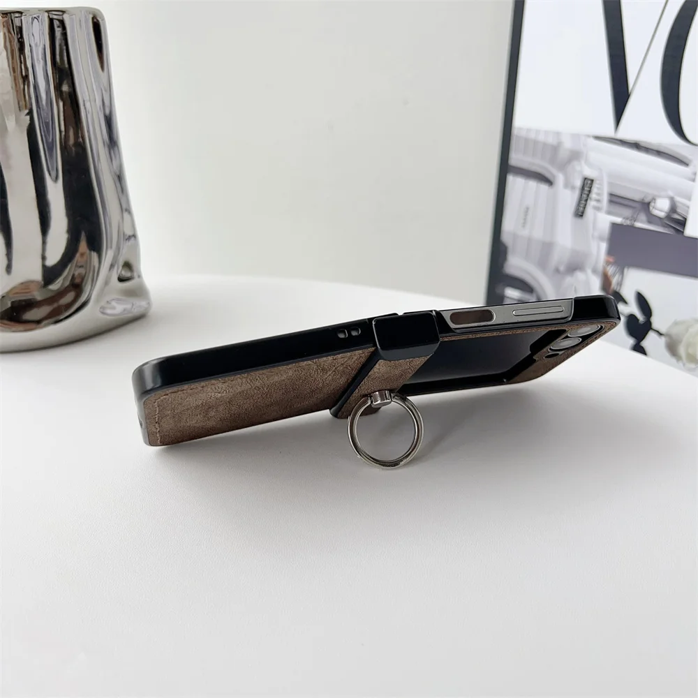 Luxury Magnetic Touch Case with Ring Holder and Hinge Protection
