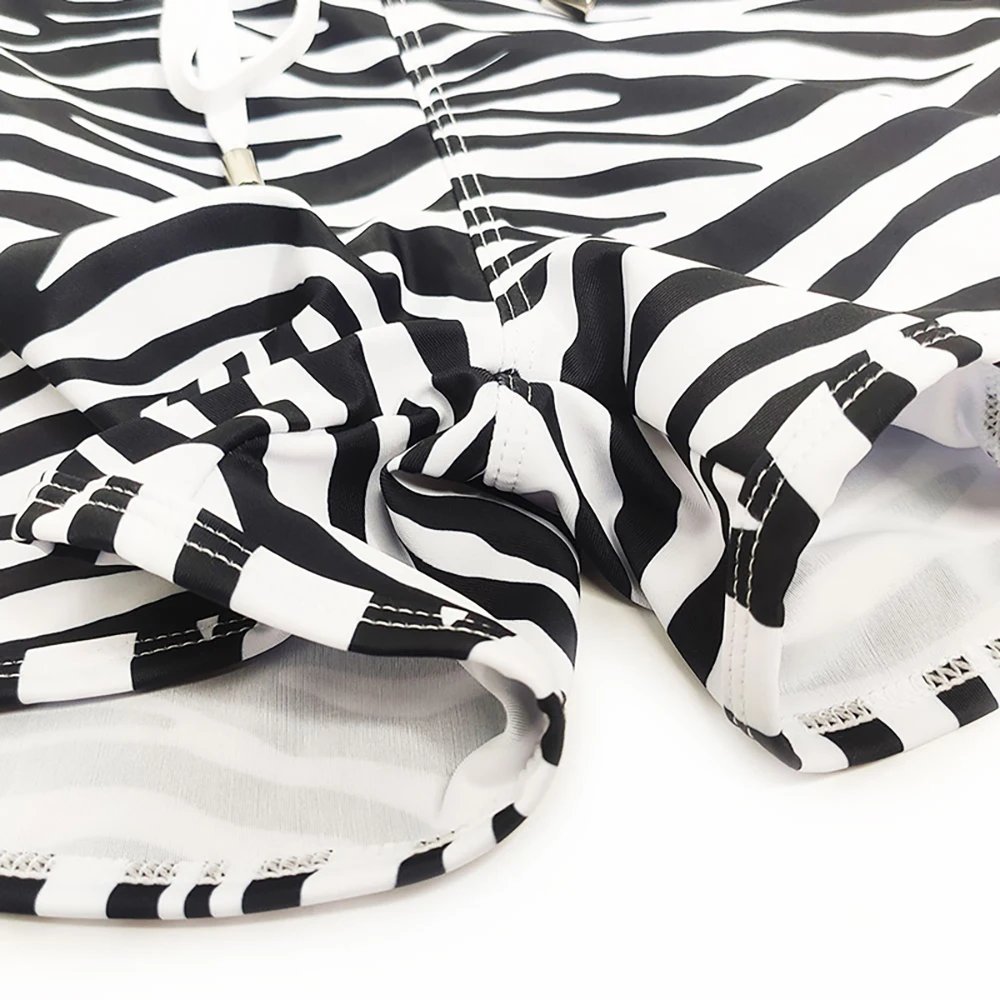 Zebra Printed Swim Trunk Men Sexy Boxer Shorts with Pockets for Surfing and Beach Sports Men's Swimming Pants Swimsuit_voghion.com
