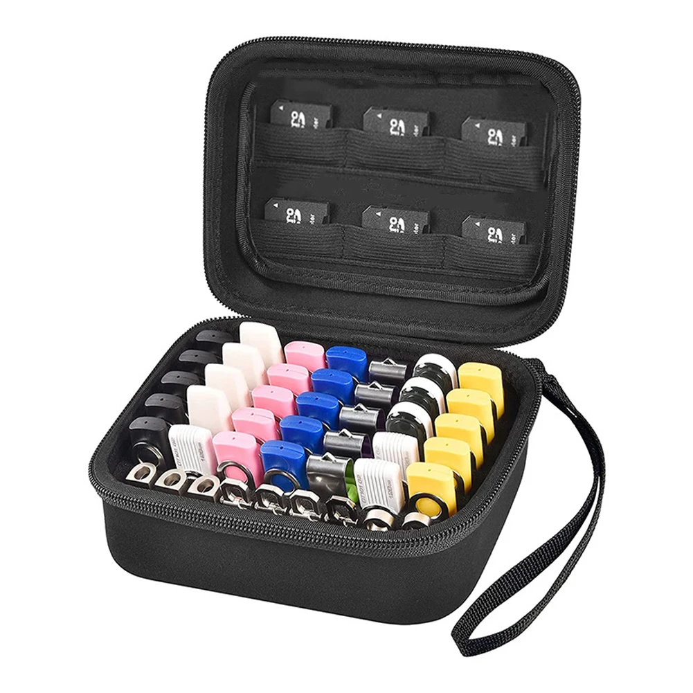 Portable USB Flash Drive & SD Card Organizer Carrying Case