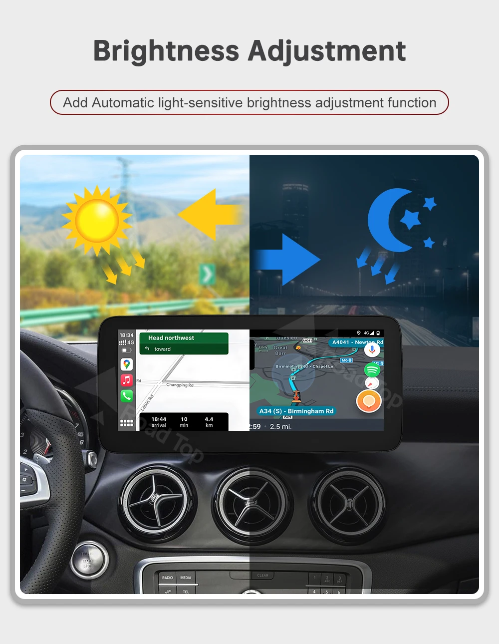 Kabelloses CarPlay Android Auto Multimedia-Radio-Display für Mercedes-Benz A B CLA GLA Klasse W176 W246 2016-2018 NTG5.0 – Detail 6