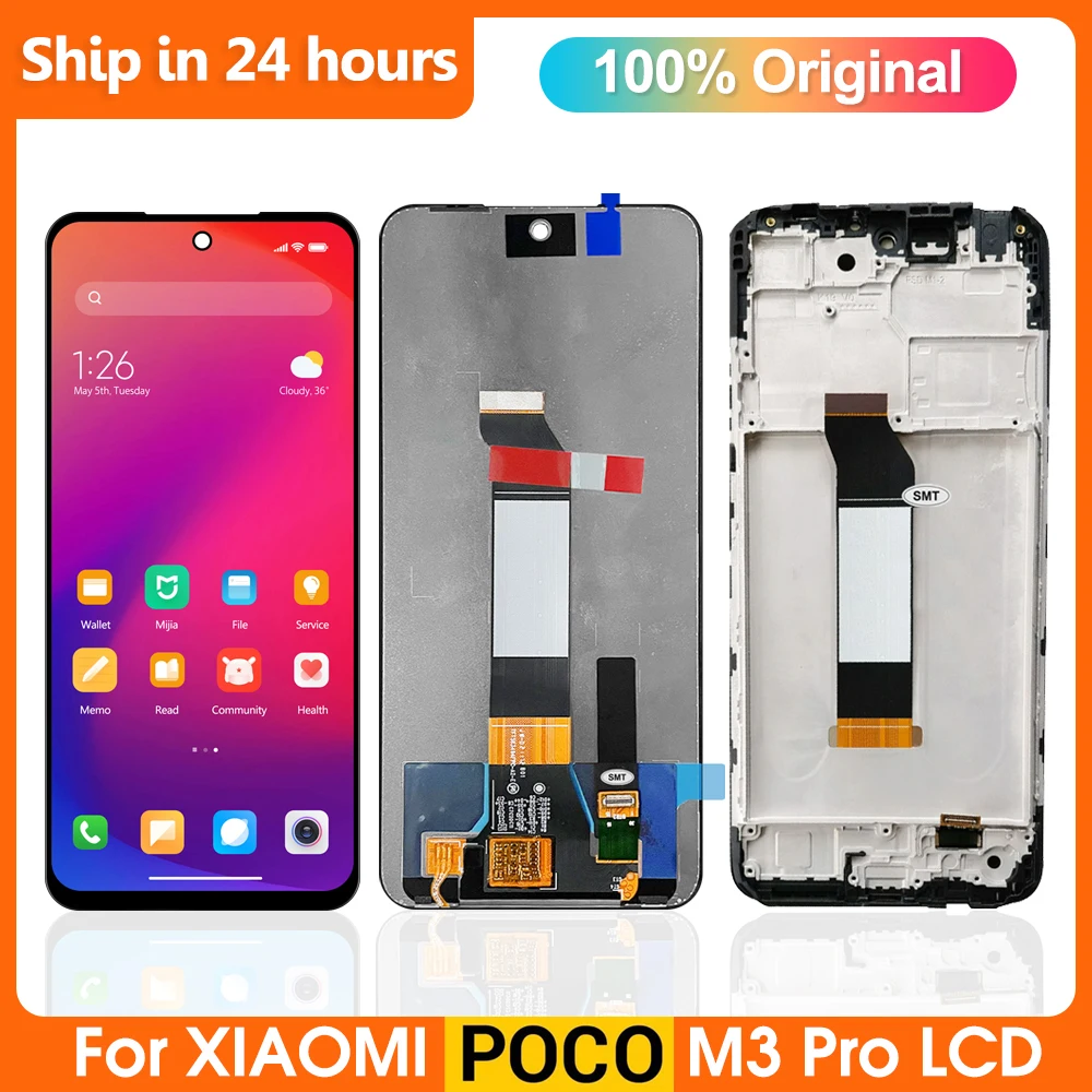 

ЖК-дисплей с сенсорным экраном 6,5 "для Xiaomi Poco M3 Pro, дигитайзер в сборе для poco M3 Pro M2103K19PG M2103K19PI LCD
