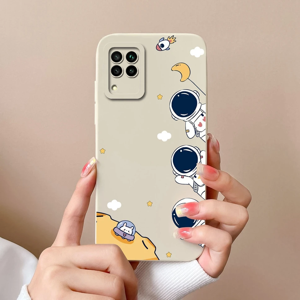 Lovely Astronaut Smooth Liquid Back Cover Case for Huawei P40 Lite Series