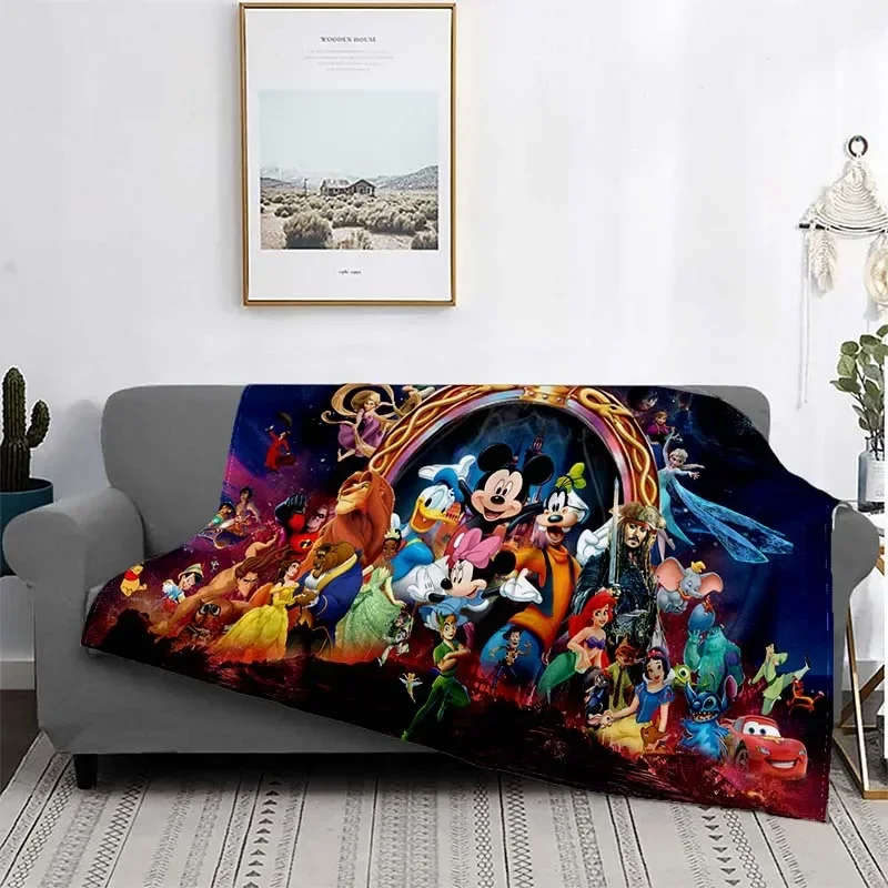 thumbnail image 1 of Manta de felpa suave con dibujos animados de Disney, Minnie y Mickey, manta de franela para sala de estar, dormitorio, cama, sofá, funda de picnic, 1 of 5