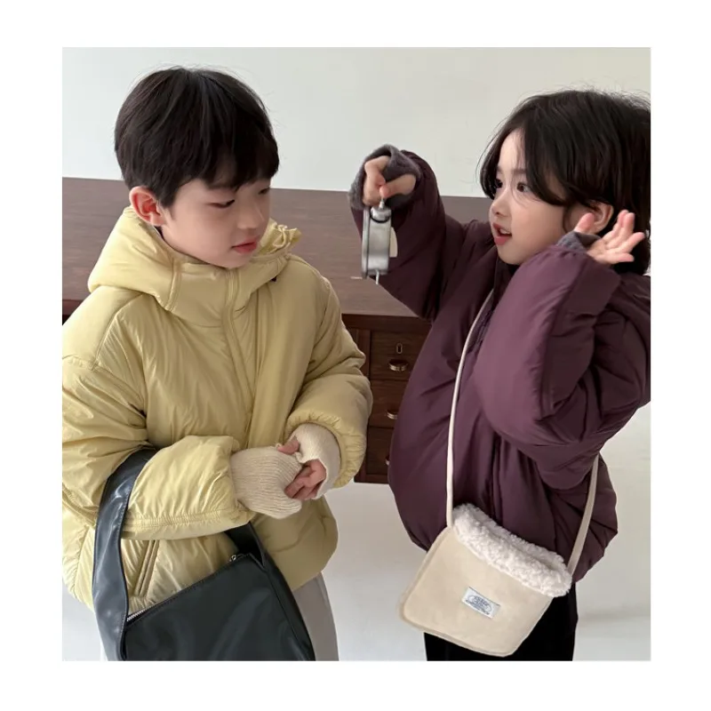 소년 코트 2025 가을 겨울 한국 스타일 패션 트렌디 캐주얼 일상 두꺼운 따뜻한 미니멀리스트 다용도 후드 외투