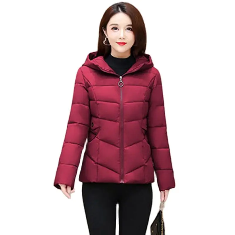 

Short Cotton Clothes Women's New Slim Fit All-match Korean Version Warm Winter Fashion Trend Slim Mother Hooded Cotton Jacket