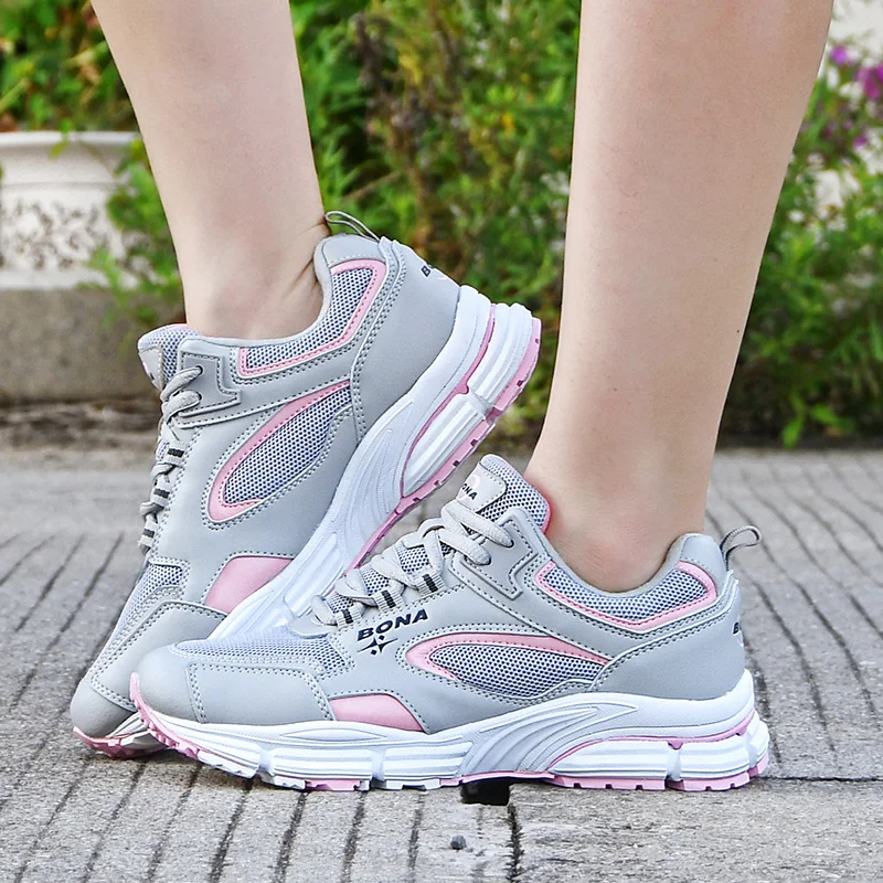 BONA New Designers Running Shoes Breathable Outdoor Sports Shoes Women Lightweight Sneakers Ladies Comfort Athletic running shoes,womens sneakers