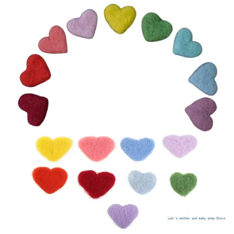 

67JC 5/6/9 Pcs DIY Handmade Baby Felt Love Heart Ornaments Home Party Decorations Newborn Photography Props