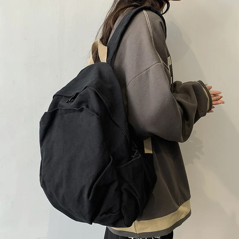Retro Backpack Men Women with The Same Style of High School Students Simple All-in-one Large Capacity Travel Backpack Wholesale