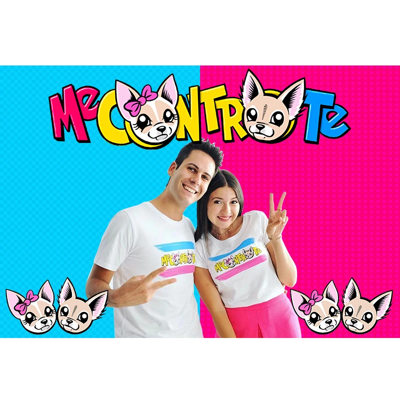ME CONTRO TE Photography Backgrounds Youtube Backdrops Kids Birthday Party Photocall Buon Compleanno Custom Blue Pink