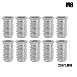 Hex Socket Carbon Steel Insert Nuts - 10PCS (M6X20)