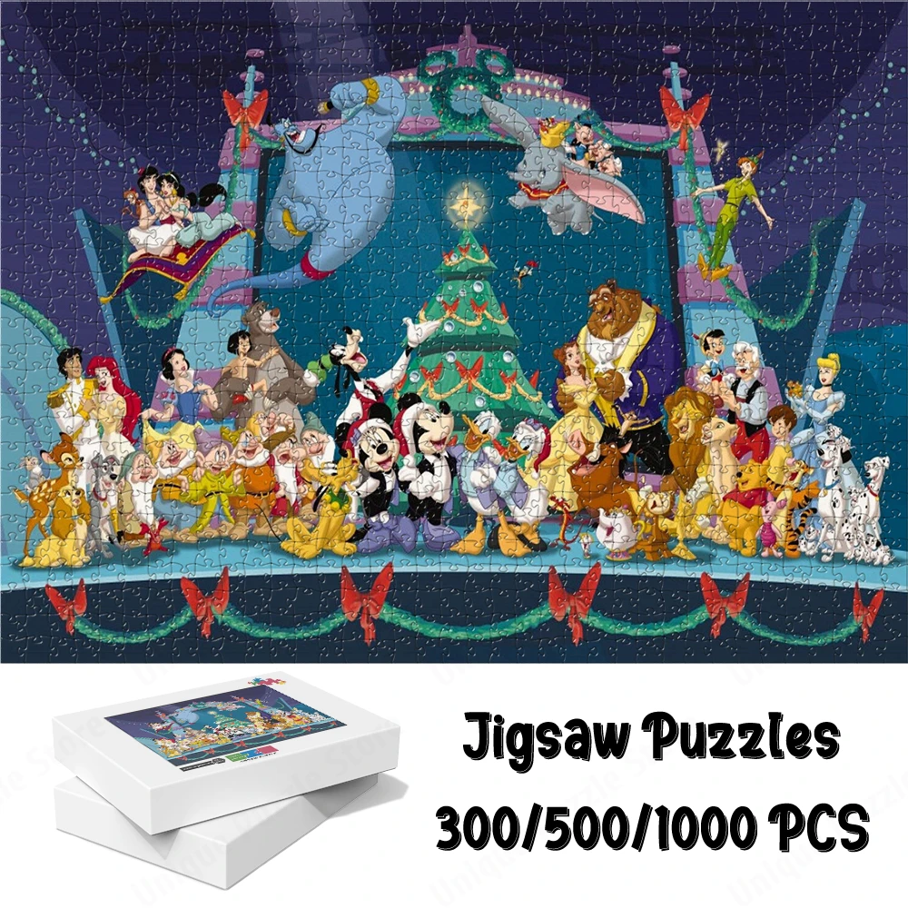 Classic Disney Characters Collection Puzzle Game Mickey Minnie Dumbo Dwarfs Disney Princess Jigsaw Puzzles Kids Educational Toys