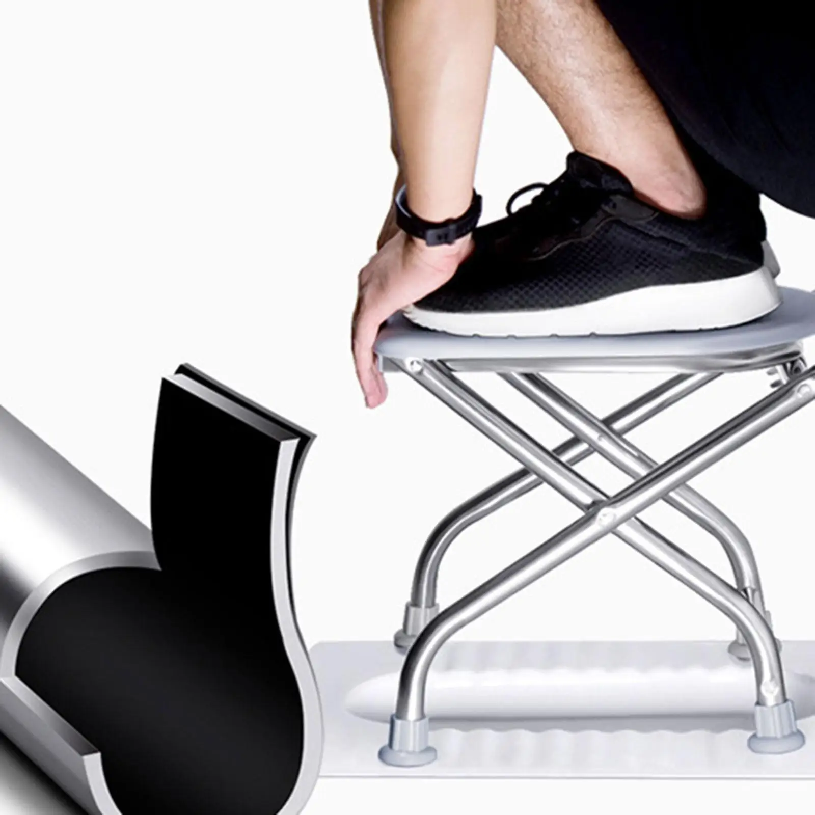 Foldable Toilet Seat Commode Stool Comfortable Portable Squat Toilet Stool for Elderly Seniors Bathroom Shower Chair Homecare 2