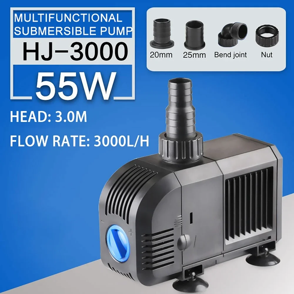 ตัวเลือกสินค้า 500—3000L/H อัจฉริยะบ่อปลา Aquarium ปั๊มน้ํา 220-240V 50Hz ULTRA-Quiet ถังปลาน้ําพุน้ําปั๊มกรอง