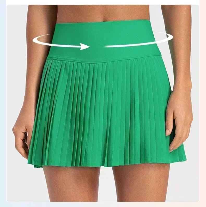 Chaktkglok Faldas De Tenis Para Mujer, Falda De Golf De Verano Con Pantalones Cortos Debajo Plisados De Cintura Alta Con Bolsillos, H001 Rosa