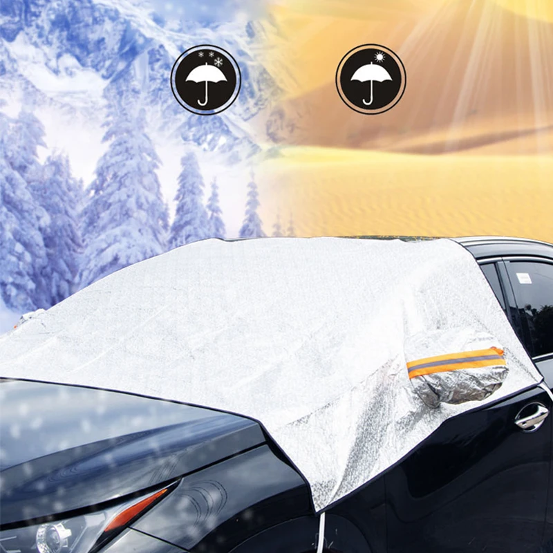 Car Sun Shield Half Cover Car Clothing Front Glass Sun Shield Heat Thickened Snow Snow Cover