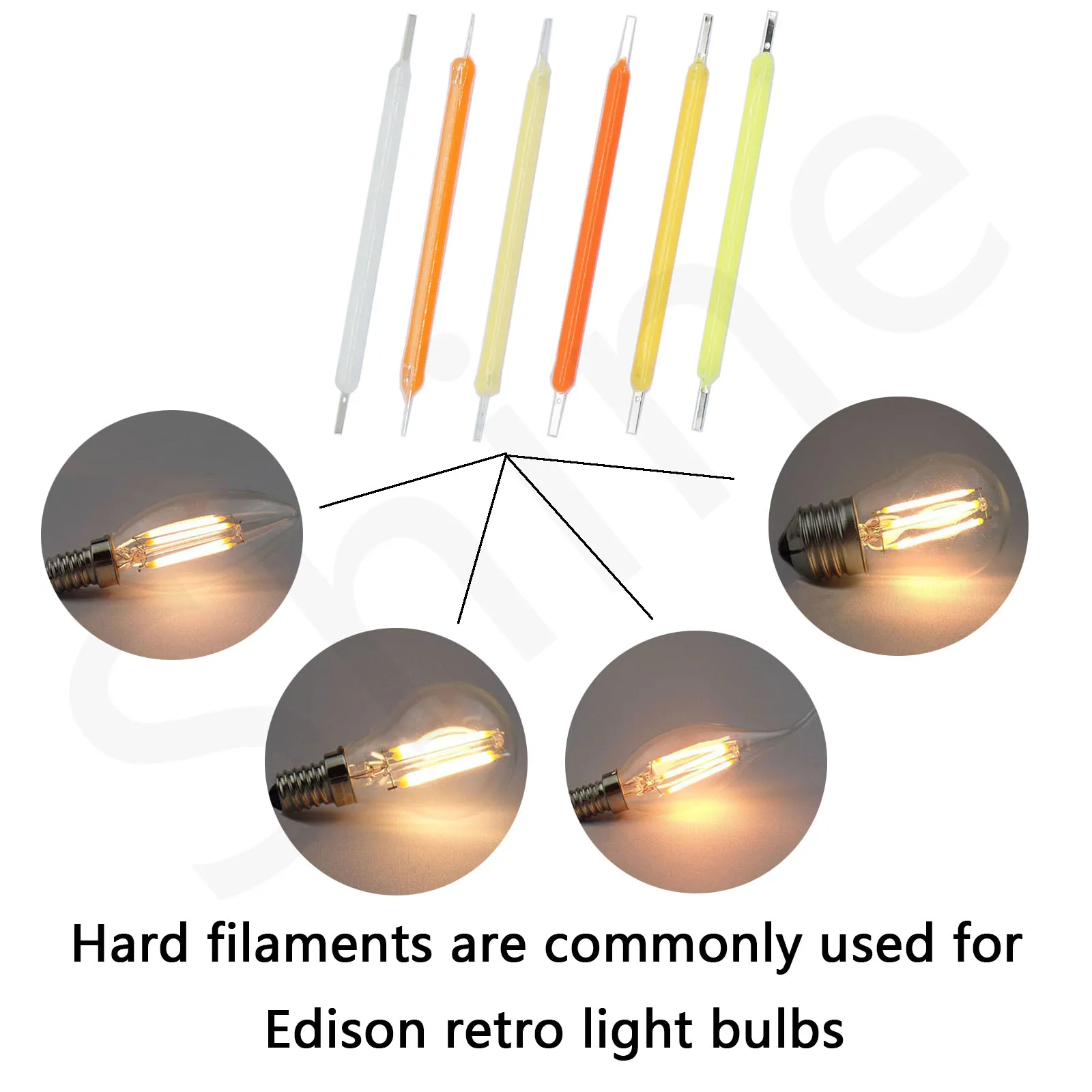 LED Lamp LED Chip LED Lamp Bulb LED Lamp Beads 10pcs DC3V 12V 57V 38mm Edison Bulb Filament COB Part Incandescent Light Accessories Diodes DIY