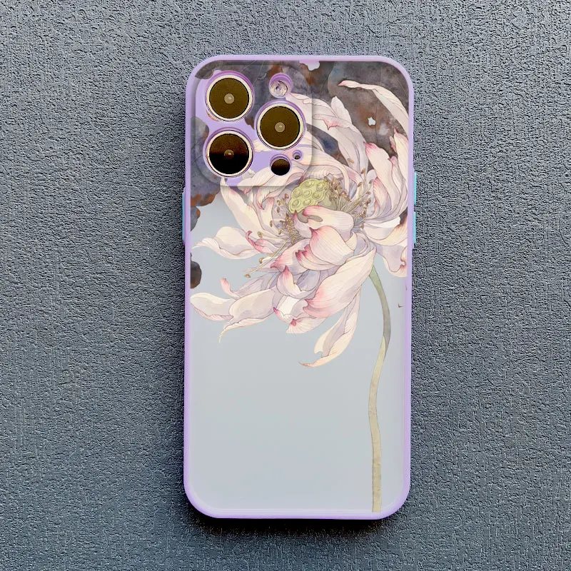 Vintage Elegante Rosa Pfingstrosen-Blumen Handyhülle für iPhone 17 16 15 11 13 14 Pro Max 12 Mini Pro Max 15 14 Plus X XR XS Rückseite – Detail 13