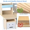 Bookshelf Hutch Multi Function with Chair Drafting Table Computer Station Built-in  Wood Adjustable Height Kids Study Desk 3