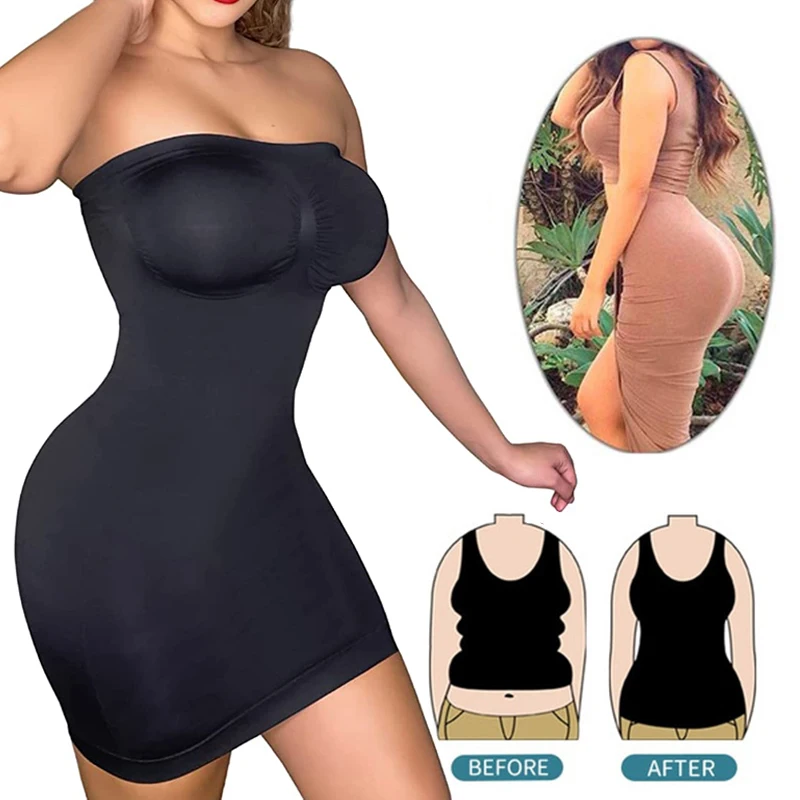 Women V Neck Shaperwear Full Body Slip Seamless Targeted Firm Tummy Control  Slip Under Dresses Slimming Body Shaper Underwear - AliExpress
